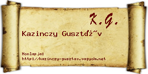 Kazinczy Gusztáv névjegykártya