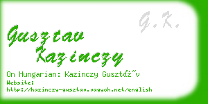 gusztav kazinczy business card